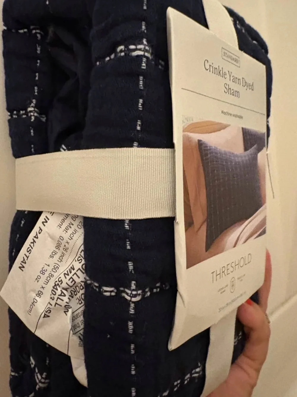 2 Target Crinkle Yarn Dyed pillow Sham - Navy